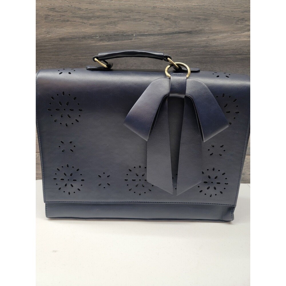 Ecosusi Vegan Leather Laptop Bag Blue